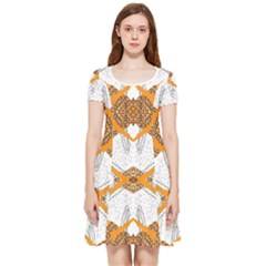 Abstract African Pattern Inside Out Cap Sleeve Dress