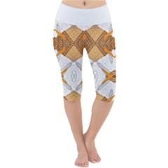 Abstract African Pattern Lightweight Velour Cropped Yoga Leggings by gloriasanchez