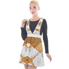 Abstract African Pattern Plunge Pinafore Velour Dress by gloriasanchez