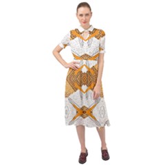 Abstract African Pattern Keyhole Neckline Chiffon Dress by gloriasanchez