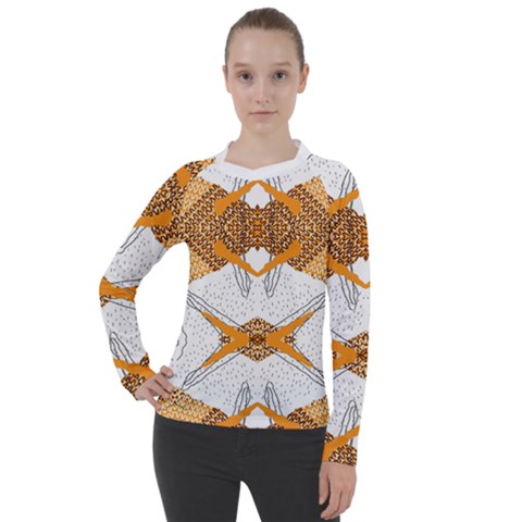 Abstract African Pattern Women s Pique Long Sleeve Tee by gloriasanchez