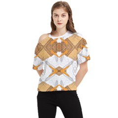 Abstract African Pattern One Shoulder Cut Out Tee