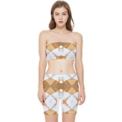 Abstract African Pattern Stretch Shorts And Tube Top Set