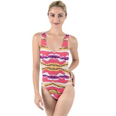 Earth Boho Print High Leg Strappy Swimsuit by gloriasanchez