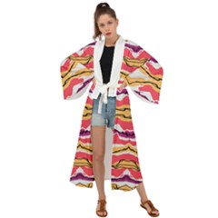 Earth Boho Print Maxi Kimono by gloriasanchez