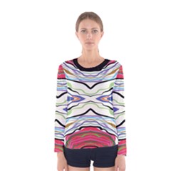 Bohemian Colorful Pattern B Women s Long Sleeve Tee