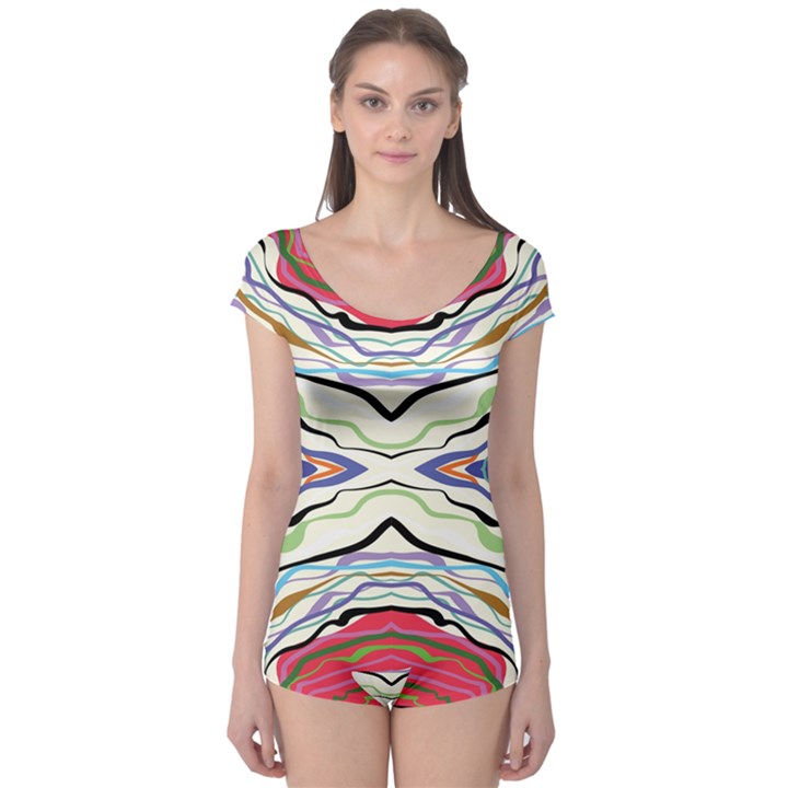 Bohemian Colorful Pattern B Boyleg Leotard 