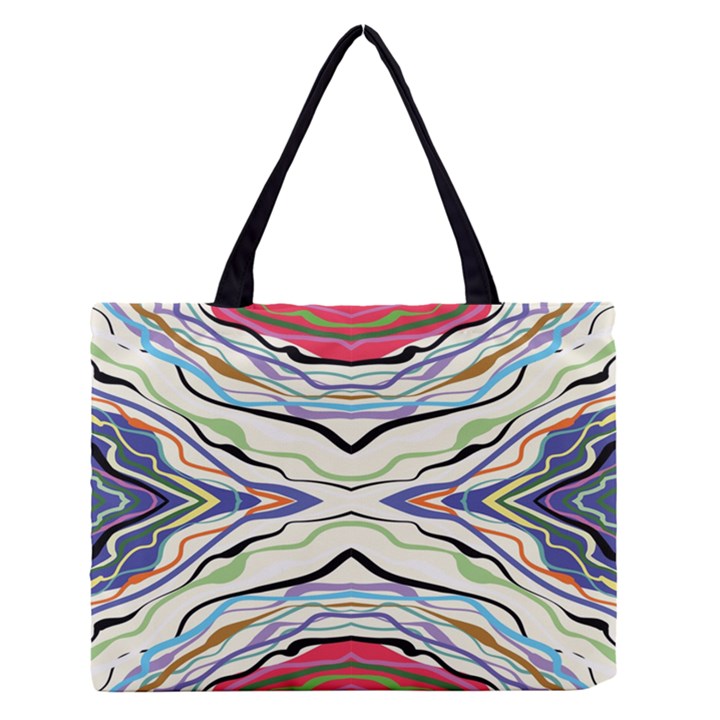 Bohemian Colorful Pattern B Zipper Medium Tote Bag