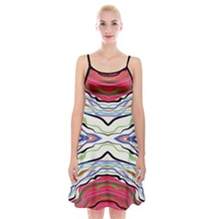 Bohemian Colorful Pattern B Spaghetti Strap Velvet Dress