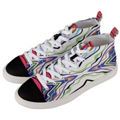 Bohemian Colorful Pattern B Men s Mid-top Canvas Sneakers by gloriasanchez