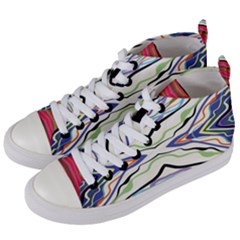 Bohemian Colorful Pattern B Women s Mid-top Canvas Sneakers by gloriasanchez