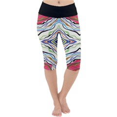 Bohemian Colorful Pattern B Lightweight Velour Cropped Yoga Leggings by gloriasanchez