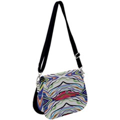 Bohemian Colorful Pattern B Saddle Handbag by gloriasanchez