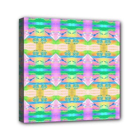 Colorful Neon Pattern  Mini Canvas 6  X 6  (stretched) by gloriasanchez