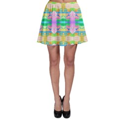 Colorful Neon Pattern  Skater Skirt by gloriasanchez