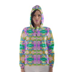 Colorful Neon Pattern  Women s Hooded Windbreaker