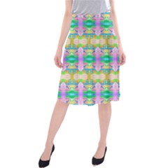 Colorful Neon Pattern  Midi Beach Skirt by gloriasanchez