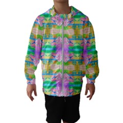 Colorful Neon Pattern  Kids  Hooded Windbreaker