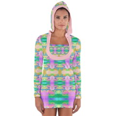 Colorful Neon Pattern  Long Sleeve Hooded T-shirt by gloriasanchez