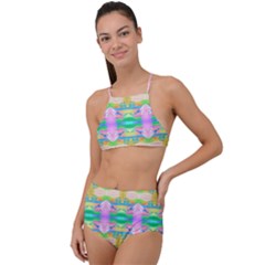 Colorful Neon Pattern  High Waist Tankini Set by gloriasanchez