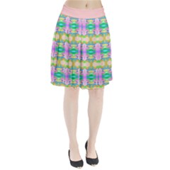 Colorful Neon Pattern  Pleated Skirt by gloriasanchez