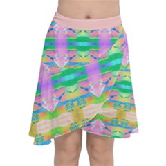 Colorful Neon Pattern  Chiffon Wrap Front Skirt by gloriasanchez