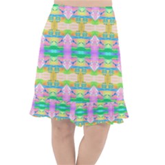 Colorful Neon Pattern  Fishtail Chiffon Skirt by gloriasanchez