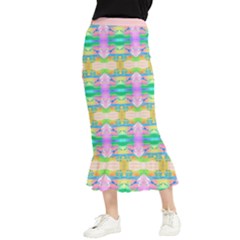 Colorful Neon Pattern  Maxi Fishtail Chiffon Skirt