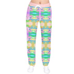 Colorful Neon Pattern  Women Velvet Drawstring Pants