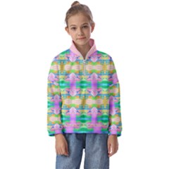 Colorful Neon Pattern  Kids  Half Zip Hoodie