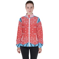 Chic Boho Print E Women s High Neck Windbreaker by gloriasanchez