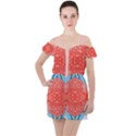 Chic Boho Print E Ruffle Cut Out Chiffon Playsuit View1