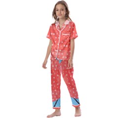 Chic Boho Print E Kids  Satin Short Sleeve Pajamas Set