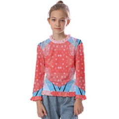 Chic Boho Print E Kids  Frill Detail Tee