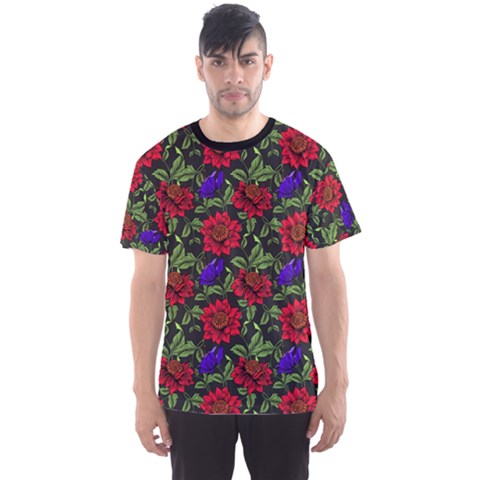 Spanish Passion Floral Pattern Men s Sport Mesh Tee by gloriasanchez