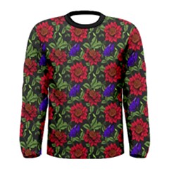 Spanish Passion Floral Pattern Men s Long Sleeve Tee