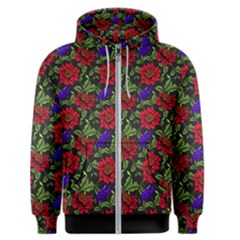 Spanish Passion Floral Pattern Men s Zipper Hoodie