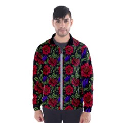 Spanish Passion Floral Pattern Men s Windbreaker by gloriasanchez