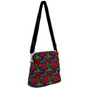 Spanish Passion Floral Pattern Zipper Messenger Bag View1