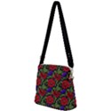 Spanish Passion Floral Pattern Zipper Messenger Bag View2