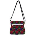 Spanish Passion Floral Pattern Zipper Messenger Bag View3