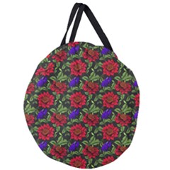 Spanish Passion Floral Pattern Giant Round Zipper Tote by gloriasanchez