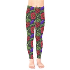 Spanish Passion Floral Pattern Kids  Leggings by gloriasanchez