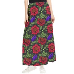 Spanish Passion Floral Pattern Maxi Chiffon Skirt