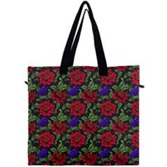 Spanish Passion Floral Pattern Canvas Travel Bag by gloriasanchez