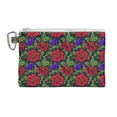 Spanish Passion Floral Pattern Canvas Cosmetic Bag (large) by gloriasanchez