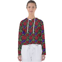 Spanish Passion Floral Pattern Women s Slouchy Sweat