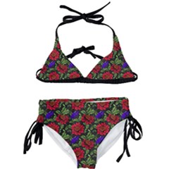 Spanish Passion Floral Pattern Kids  Classic Bikini Set by gloriasanchez