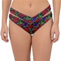 Spanish Passion Floral Pattern Double Strap Halter Bikini Bottom View1