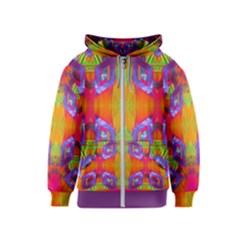 Glitch Futuristic Punk  Kids  Zipper Hoodie